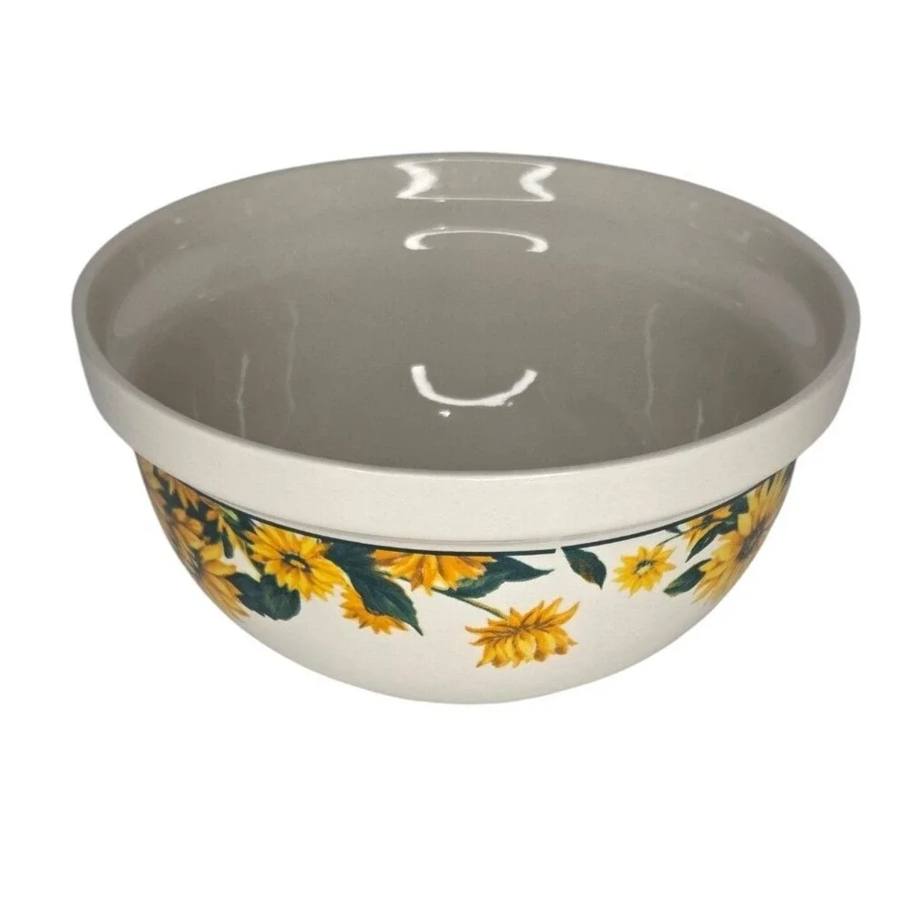 Tender Heart Sunflower‎ Stoneware Mixing Bowl Yellow Floral Fall Holiday